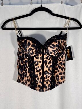 Spirit Halloween Leopard Print Bustier Corset Top